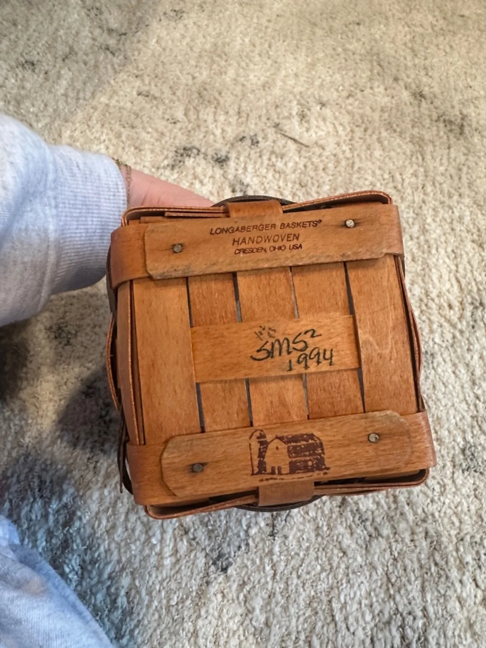 Longaberger Brown Woven Square Basket